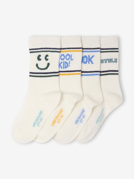 Garçon-Lot de 4 paires de chaussettes sport en côtes garçon