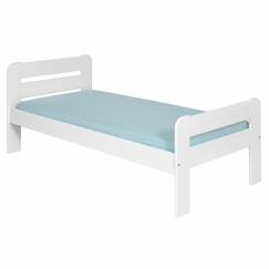 Chambre et rangement-Chambre-Lit bébé, lit enfant-Lit enfant-Pack lit avec matelas 90x190 cm Sundy blanc - AKITEN RETAIL