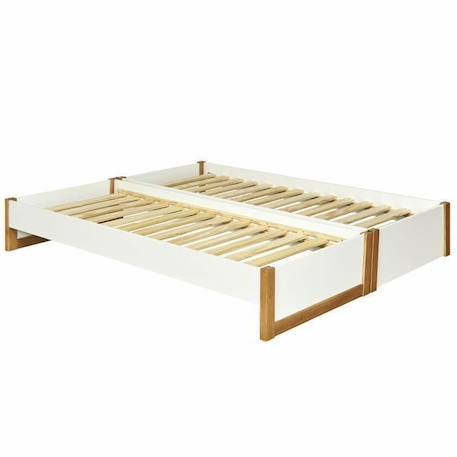 Pack lit gigogne avec matelas 80x200 cm Holaf bois MARRON 2 - vertbaudet enfant 