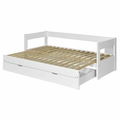 Pack lit banquette gigogne avec tiroir et matelas 80x200 cm Ravi blanc BLANC 2 - vertbaudet enfant 