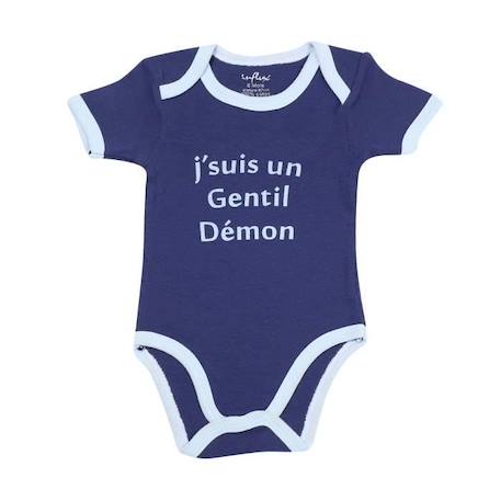 Bébé-Body Manches Courtes Trois Kilos Sept - Bleu