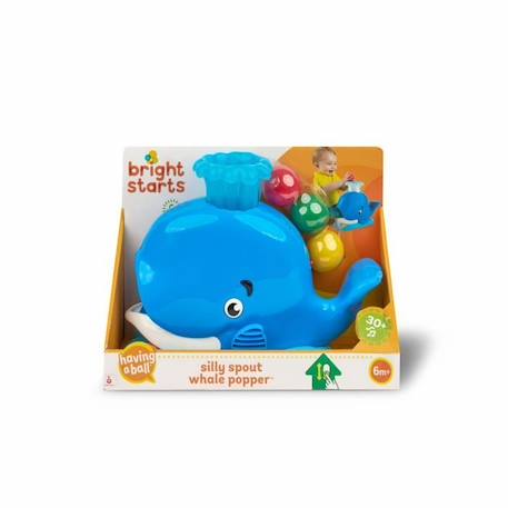 Jouet d'activité Musicale avec lumière et Sons - BRIGHT STARTS - Silly Spout Whale Ball Popper - 3 balles - Développement précoce BLEU 3 - vertbaudet enfant 