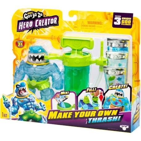 Figurine Hero Creator Thrash 11cm - HEROES OF GOO JIT ZU - Kit de création de texture personnalisée BLEU 4 - vertbaudet enfant 