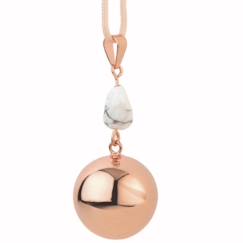 Vêtements de grossesse-Bijoux-Bola de grossesse Collier bijoux avec pierre - Rose