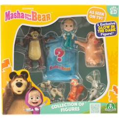 Jouet-Jeux d'imagination-Figurines - MASHA AND THE BEAR - Coffret 7 figurines avec 1 surprise - Taille 5-7 cm - À partir de 3 ans - MHA31