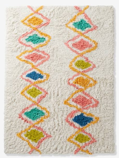 Tapis rectangle XL motif imprimé coloré losanges multicolore 1 - vertbaudet enfant 