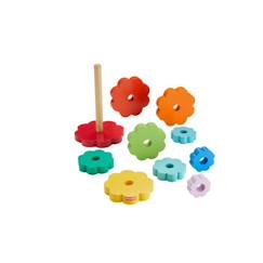 -Fisher-Price-Empileur d’Anneaux avec 10 pièces en bois HXT77