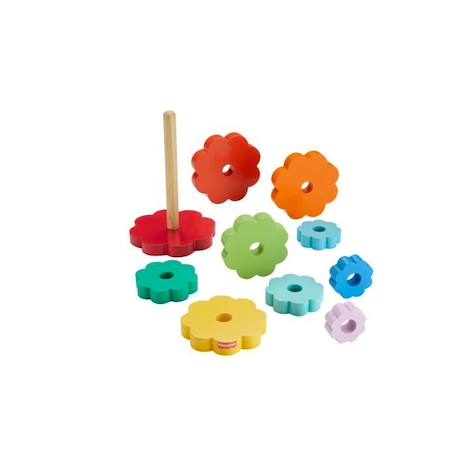 Fisher-Price-Empileur d’Anneaux avec 10 pièces en bois HXT77 MULTICOLORE 1 - vertbaudet enfant 