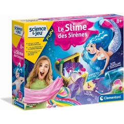 Jouet-Activités artistiques et musicales-Clementoni - Science & Jeu - Kit scientifique pour fabriquer du slime sirène - A partir de 8 ans