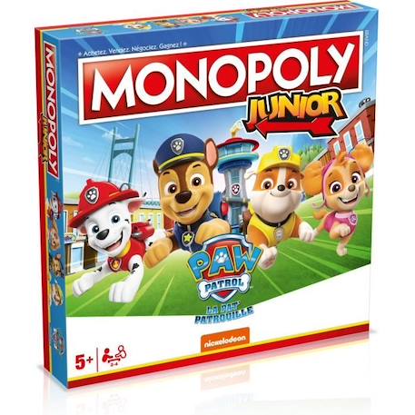 Monopoly Junior La Pat'Patrouille - Jeu de société - WINNING MOVES - Monopoly junior avec les personnages de la Pat'Patrouille. BLANC 2 - vertbaudet enfant 