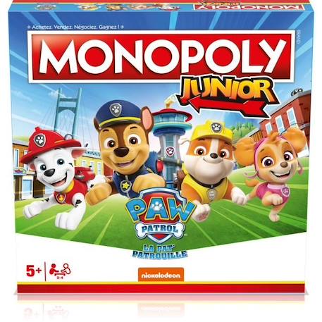 Monopoly Junior La Pat'Patrouille - Jeu de société - WINNING MOVES - Monopoly junior avec les personnages de la Pat'Patrouille. BLANC 1 - vertbaudet enfant 