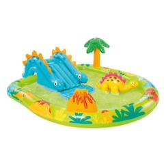 Jouet-Aire de jeux gonflable - INTEX - Petit Dino - 143 Litres - 2 ans+ - 191 x 152 x 58 cm - Inclus : toboggan, fontaine, dino gonflable