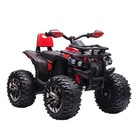 Voiture 4x4 Quad Buggy électrique Enfant HOMCOM 12 V 8 Km/h Max. Effets Lumineux sonores Selle avec Dossier Porte-Bagage Avant ROUGE 1 - vertbaudet enfant 