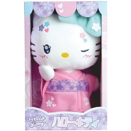 Hello Kitty Kimono Kawaï Peluche +- 22 cm - JEMINI - Version kawaï avec kimono rose et tongs. ROSE 1 - vertbaudet enfant 