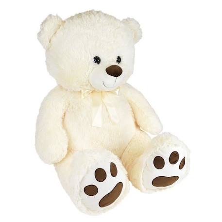 Ours Crème en Peluche avec Noeud +/- 100 cm - PLANET PLUCH - Grand ours crème de 1 mètre, irrésistiblement doux. BEIGE 3 - vertbaudet enfant 