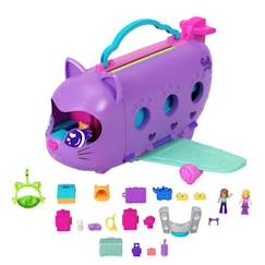 Jouet-Poupons et poupées-Polly Pocket-Avion Chaton Transformable-Coffret avec 2 mini-figurines HWP19