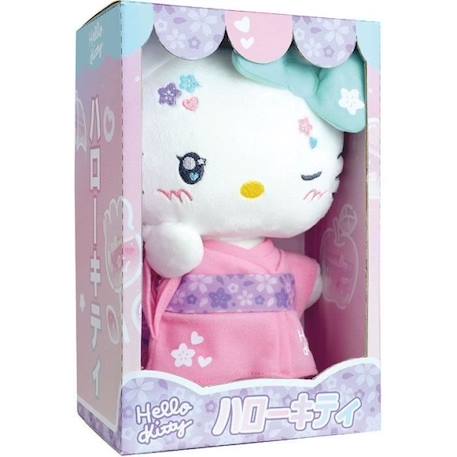 Hello Kitty Kimono Kawaï Peluche +- 22 cm - JEMINI - Version kawaï avec kimono rose et tongs. ROSE 4 - vertbaudet enfant 