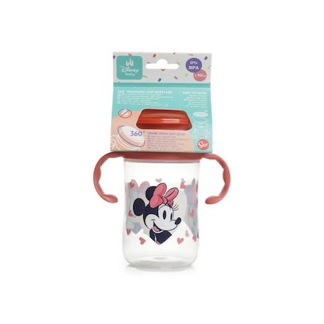 TASSE D'APPRENTISSAGE 360 DEGRES - 360 training cup with lid MINNIE ROUGE 5 - vertbaudet enfant 