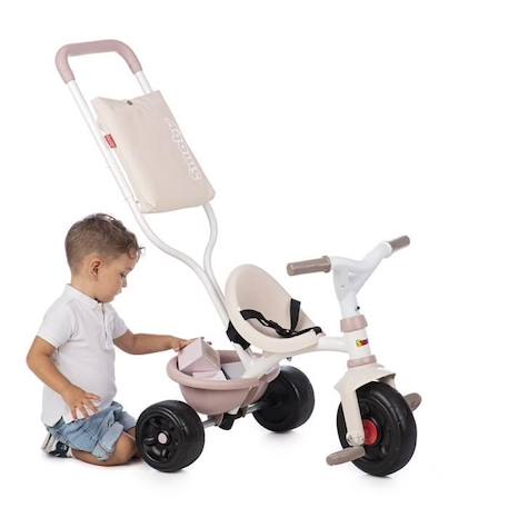 Smoby -Tricycle évolutif enfant Be Fun Confort - Rose - Canne parentale amovible - Repose-pieds rétractable ROSE 2 - vertbaudet enfant 