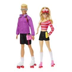 Jouet-Poupons et poupées-Barbie-Fashionistas-Coffret poupées et accessoires patins à roulettes HXK90