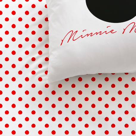 Parure de lit imprimée - DISNEY MINNIE STRIPES - 100% coton - Housse de couette + taie d'oreiller BLANC 2 - vertbaudet enfant 