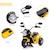 Moto électrique enfant chopper tout-terrain 6 V 20 W marche AV AR 3 roues effets lumineux et sonores jaune noir JAUNE 4 - vertbaudet enfant 