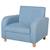 Fauteuil enfant design scandinave - HOMCOM - Grand Confort - Assise profonde - Accoudoirs rembourrés - Lin bleu BLEU 1 - vertbaudet enfant 