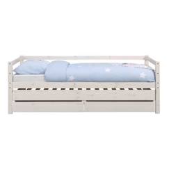 Pack lit banquette gigogne avec 2 matelas 90x200 cm Alma blanc  - vertbaudet enfant