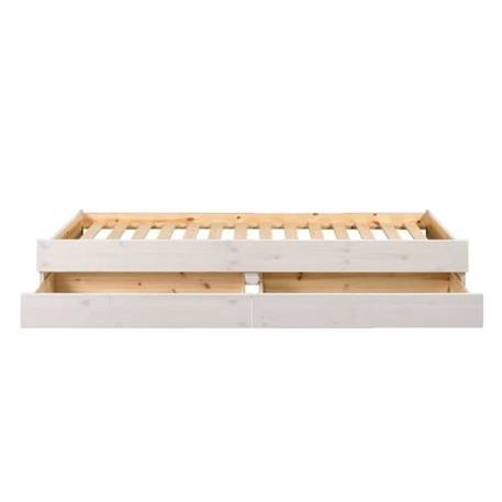 Lit banquette gigogne 90x200 cm Alma blanc BLANC 3 - vertbaudet enfant 