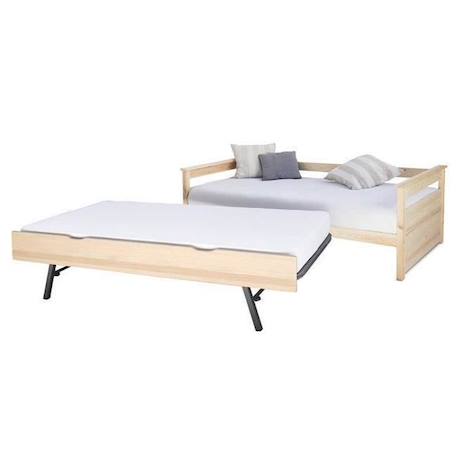 Pack lit gigogne avec 2 matelas 80x190 cm Izao bois naturel MARRON 3 - vertbaudet enfant 