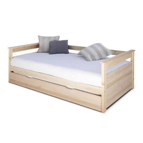 Pack lit gigogne avec 2 matelas 80x190 cm Izao bois naturel MARRON 1 - vertbaudet enfant 