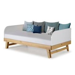 Pack lit gigogne avec matelas 80x200 cm Ami blanc et bois  - vertbaudet enfant