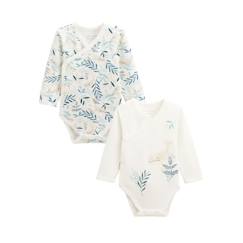 Bébé-Body-Lot de 2 bodies bébé manches longues ouverture croisée Iskia