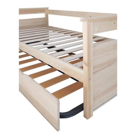 Pack lit gigogne avec 2 matelas 90x190 cm Izao bois naturel MARRON 3 - vertbaudet enfant 