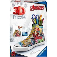 Jouet-Puzzle 3D Sneaker Avengers - Ravensburger - Pot à crayons 108 pièces - Dès 8 ans