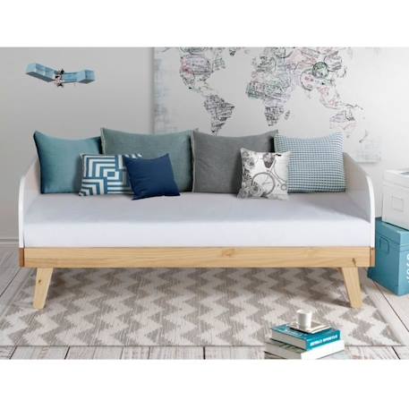 Pack lit gigogne avec matelas 80x200 cm Ami blanc et bois GRIS 3 - vertbaudet enfant 