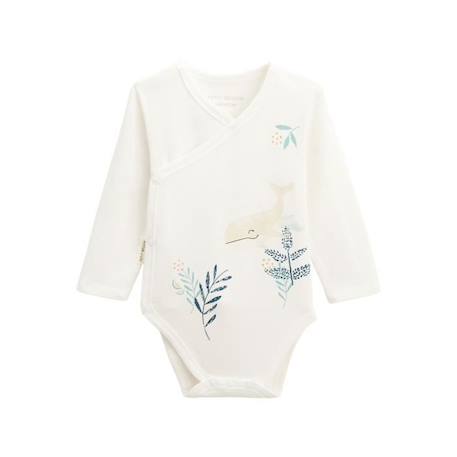 Lot de 2 bodies bébé manches longues ouverture croisée Iskia BLANC 2 - vertbaudet enfant 