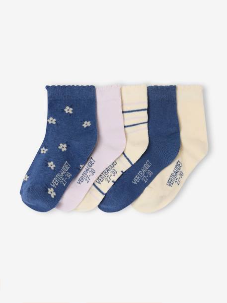 Fille-Lot de 5 paires de mi-chaussettes fille