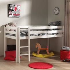 Chambre et rangement-Lit mi-hauteur en pin massif blanc 90x200 Armance & Faustin