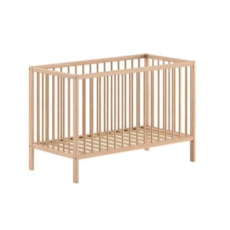 Lit bébé sommier réglable en hauteur hêtre massif naturel 60x120 Paola BEIGE 3 - vertbaudet enfant 