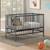 Lit bébé sommier réglable en hauteur hêtre anthracite naturel 60x120 Paola GRIS 1 - vertbaudet enfant 