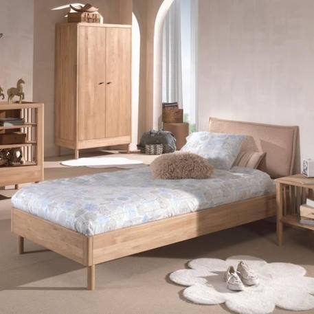 Lit enfant en chêne massif 90x200 Romane BEIGE 1 - vertbaudet enfant 