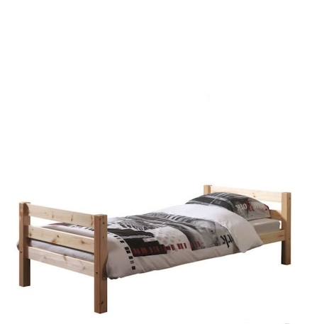 Lit avec sommier en pin massif naturel 90x200 Armance & Faustin BEIGE 2 - vertbaudet enfant 