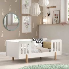 Chambre et rangement-Chambre-Lit bébé, lit enfant-Lit enfant-Lit enfant avec sommier pin massif et imitation bois blanc 70x140 Darius