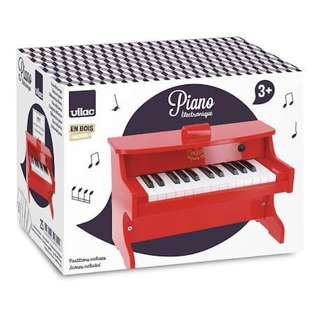 Vilac - E-piano rouge BLANC 3 - vertbaudet enfant 