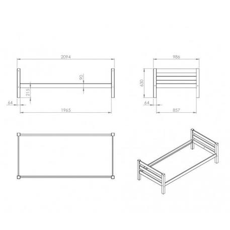 Lit avec sommier en pin massif gris 90x200 Armance & Faustin GRIS 3 - vertbaudet enfant 