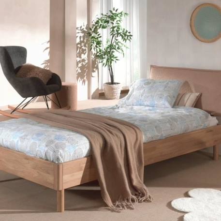 Lit enfant en chêne massif 90x200 Romane BEIGE 2 - vertbaudet enfant 