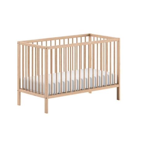 Lit bébé sommier réglable en hauteur hêtre massif naturel 60x120 Paola BEIGE 2 - vertbaudet enfant 