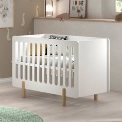 Chambre et rangement-Chambre-Lit bébé, lit enfant-Lit bébé-Lit bébé sommier réglable pin massif et imitation bois blanc 60x120 Darius