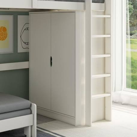 Armoire deux portes imitation bois hauteur 138cm Arthur BLANC 3 - vertbaudet enfant 